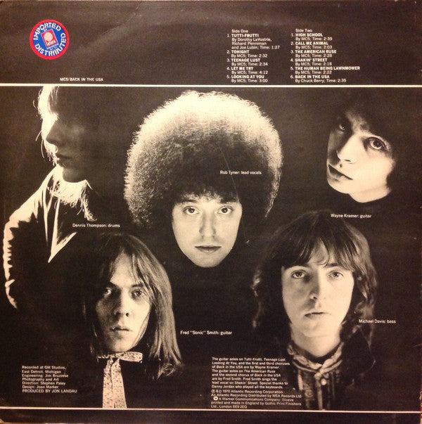 MC5 : Back In The USA (LP, Album, RE)