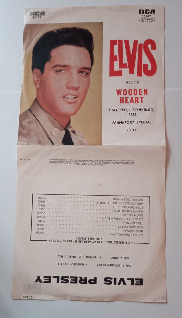 Elvis Presley : Sings Wooden Heart (7", RE, EP)