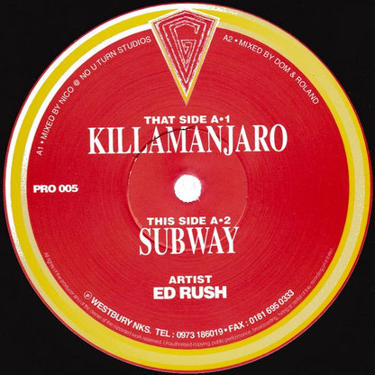 Ed Rush : Killamanjaro / Subway (12")