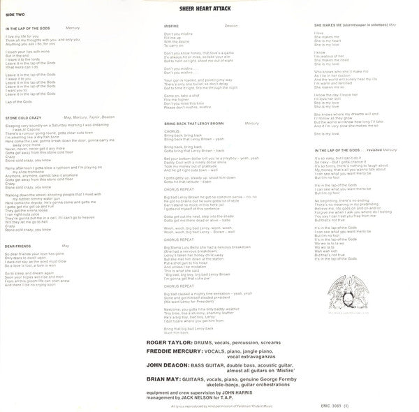 Queen : Sheer Heart Attack (LP, Album, RE, Yel)