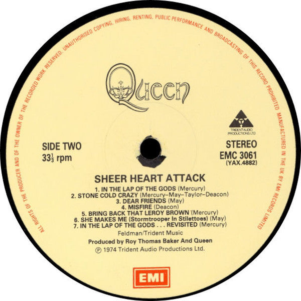 Queen : Sheer Heart Attack (LP, Album, RE, Yel)