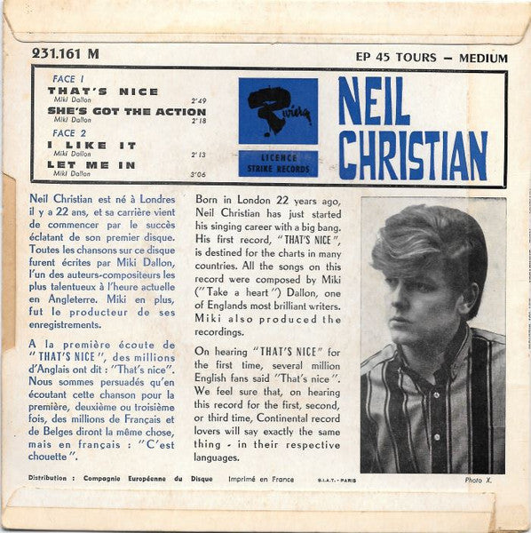 Neil Christian (2) : That's Nice (7", EP)