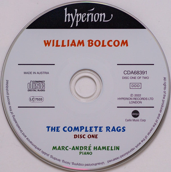 William Bolcom, Marc-André Hamelin : The Complete Rags (2xCD, Album)