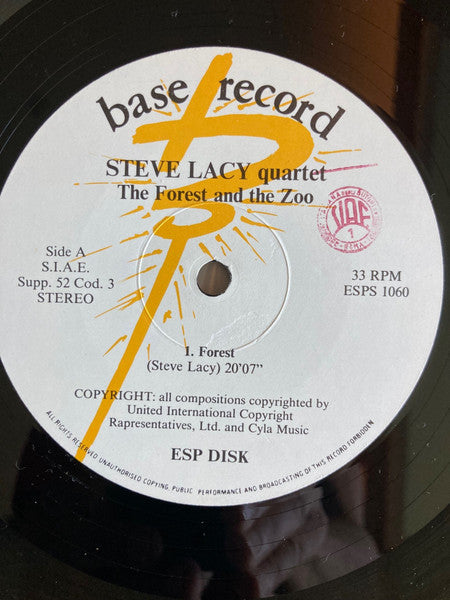 Steve Lacy : The Forest And The Zoo (LP, Album)
