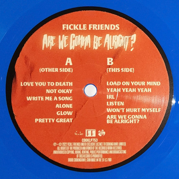 Fickle Friends : Are We Gonna Be Alright? (LP, Album, Blu)