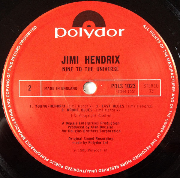 Jimi Hendrix : Nine To The Universe (LP, Album)