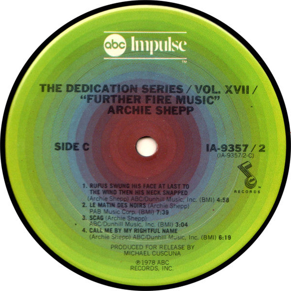 Archie Shepp : Further Fire Music (2xLP)