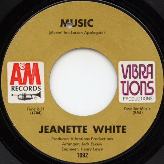 Jeanette White : Music / No Sunshine (7", Single)