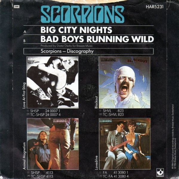 Scorpions : Big City Nights (7", Sil)