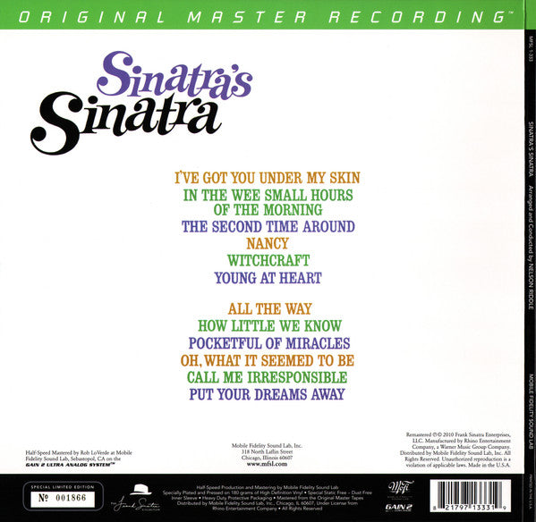 Frank Sinatra : Sinatra's Sinatra (LP, Album, Ltd, Num, RE, RM, S/Edition, 180)
