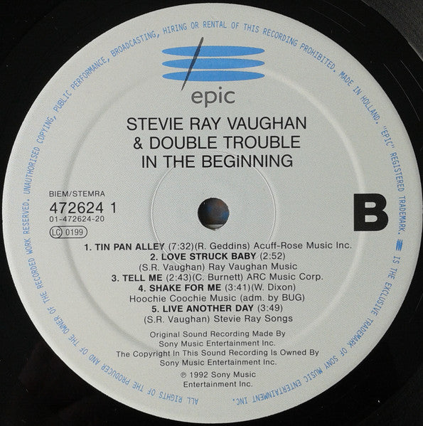 Stevie Ray Vaughan And Double Trouble* : In The Beginning (LP, Album)