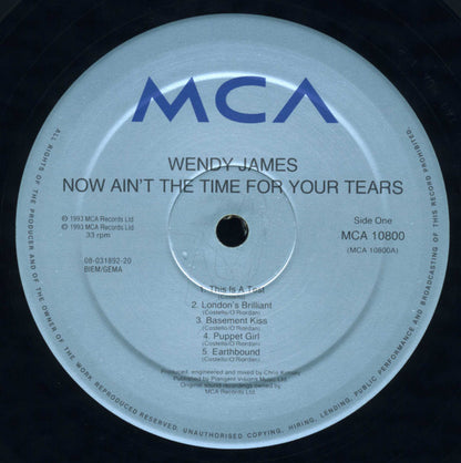 Wendy James : Now Ain't The Time For Your Tears (LP, Album)