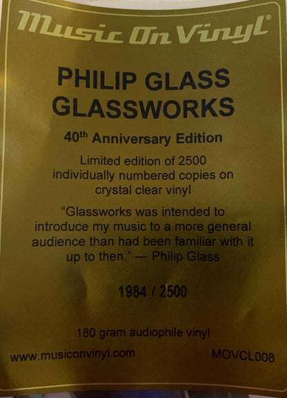 Philip Glass : Glassworks (LP, Album, Ltd, Num, RE, Cle)