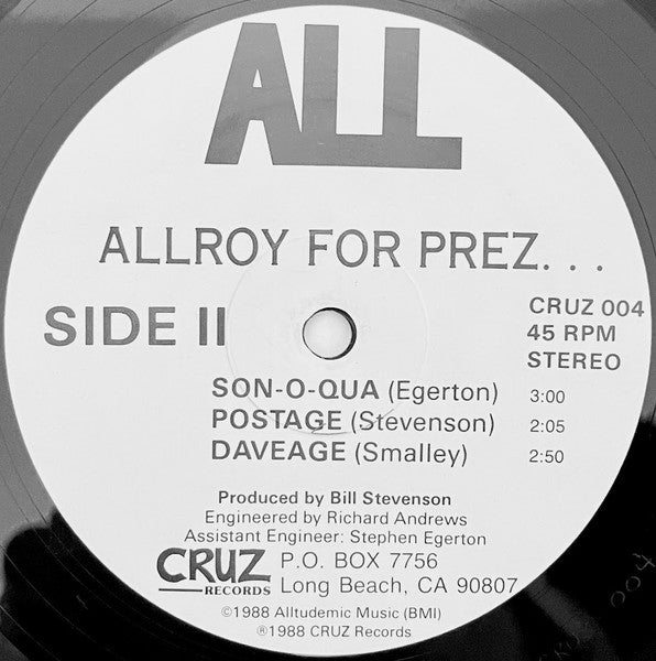 ALL (2) : Allroy For Prez (12", EP)