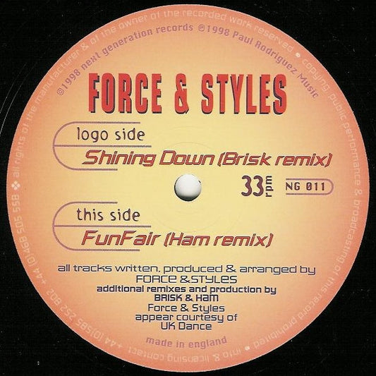 Force & Styles : Shining Down / Funfair (Remixes) (12")