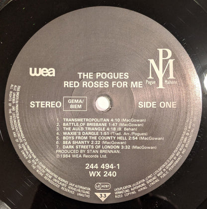 The Pogues : Red Roses For Me (LP, Album, RE)