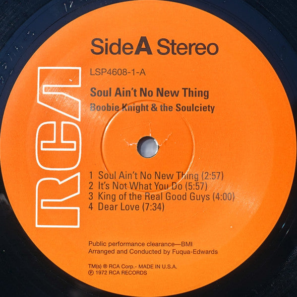 Boobie Knight & The Soulciety : Soul Ain't No New Thing (LP, Album, RE)