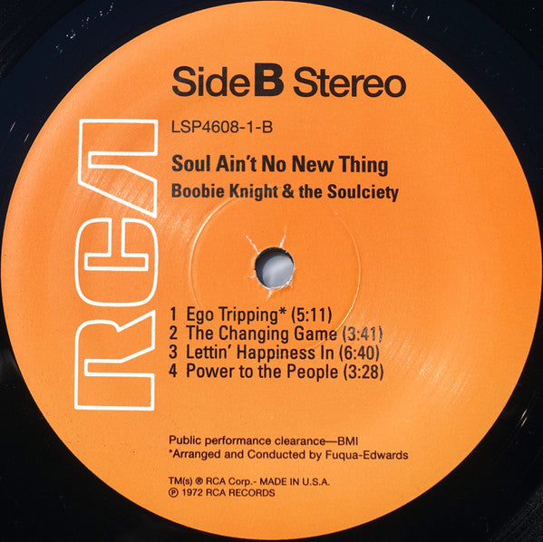 Boobie Knight & The Soulciety : Soul Ain't No New Thing (LP, Album, RE)