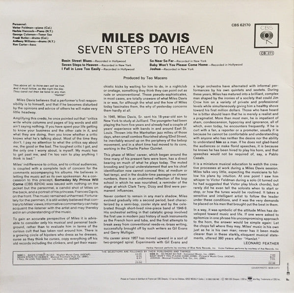 Miles Davis : Seven Steps To Heaven (LP, Album, RE)