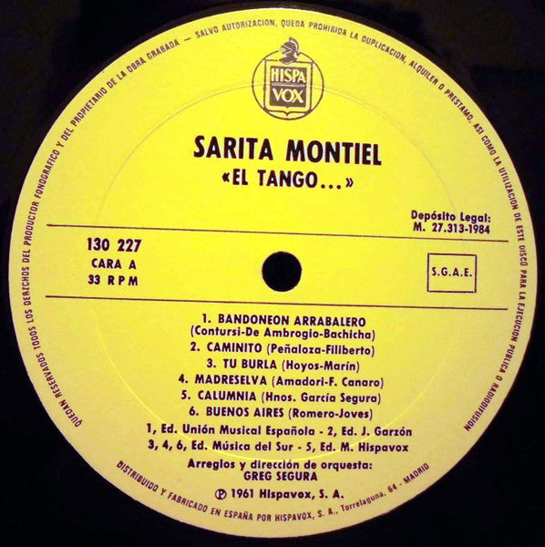 Sarita Montiel* : El Tango... (LP, RE)