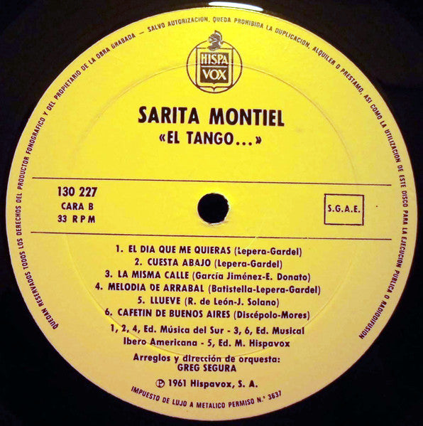 Sarita Montiel* : El Tango... (LP, RE)