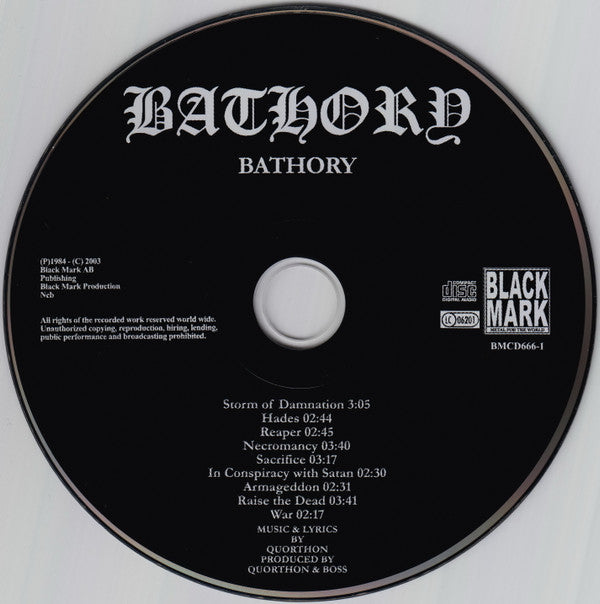 Bathory : Bathory (CD, Album, RE, RM, RP)