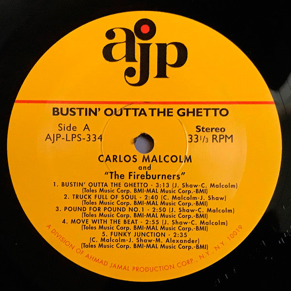 Carlos Malcolm : Bustin' Outta The Ghetto (LP, Album, RE)