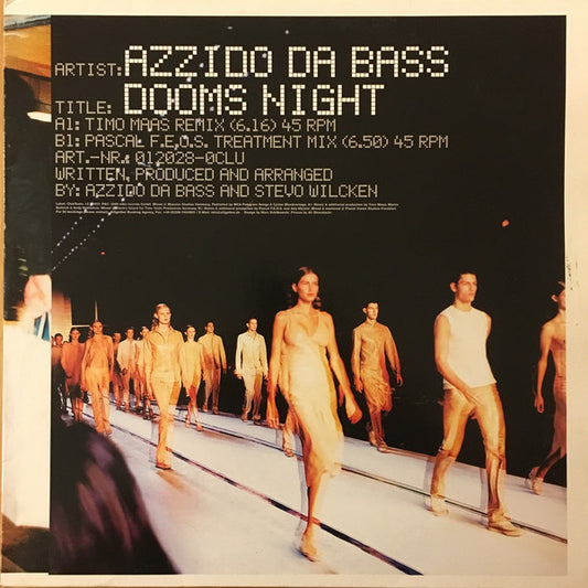 Azzido Da Bass : Dooms Night (12")