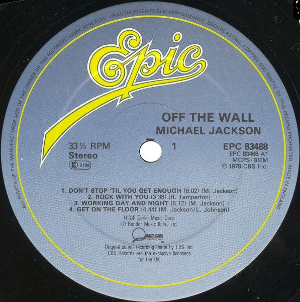 Michael Jackson : Off The Wall (LP, Album, RP, Gat)