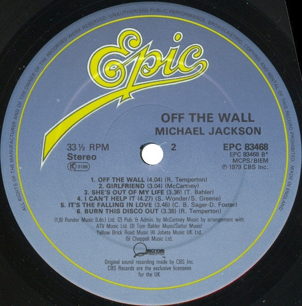 Michael Jackson : Off The Wall (LP, Album, RP, Gat)