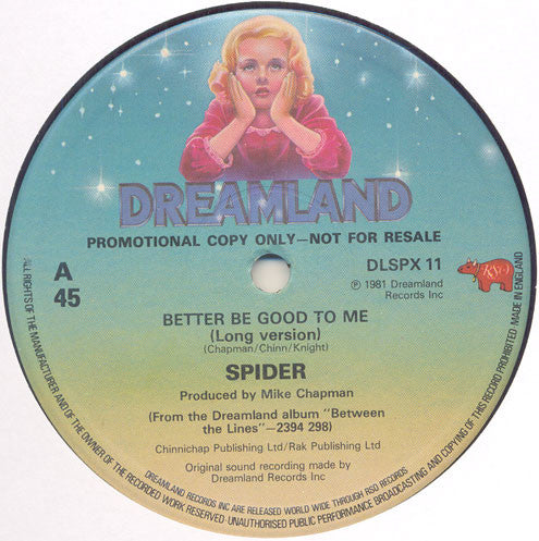 Spider (12) : Better Be Good To Me (12", Promo)