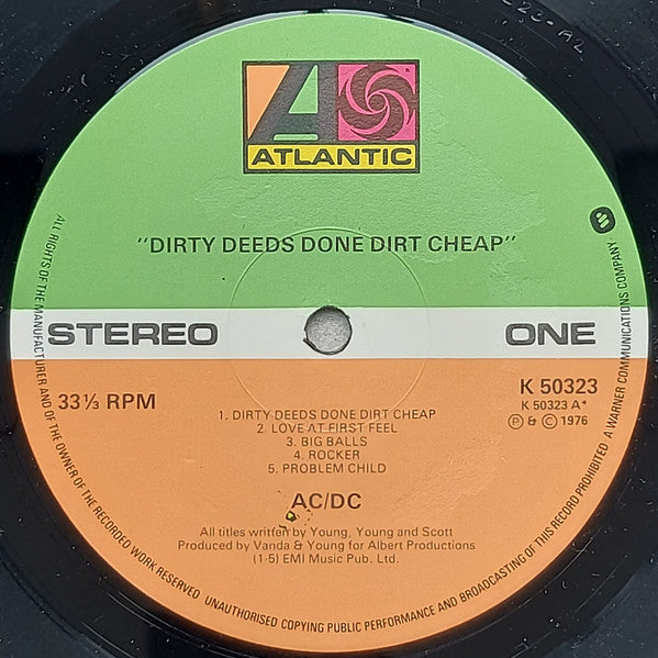 AC/DC : Dirty Deeds Done Dirt Cheap (LP, Album, RP)