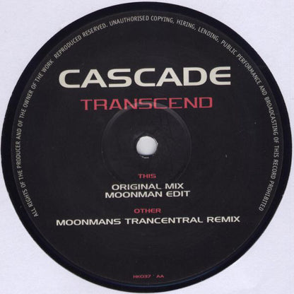 Cascade : Transcend (Moonman's Trancentral Remix) (12")