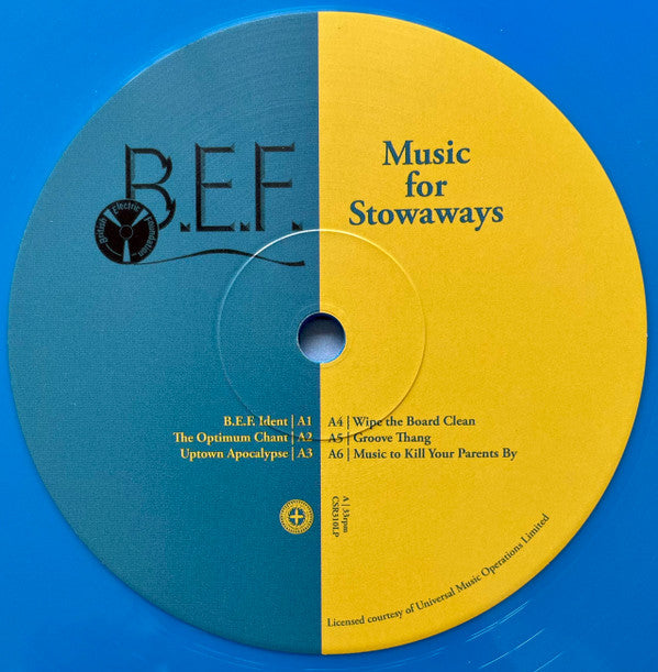B.E.F.* : Music For Stowaways (LP, Album, Ltd, RE, RM, Blu)