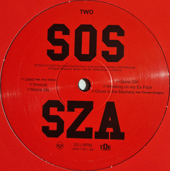 SZA (2) : SOS (2xLP, Album, GZ )