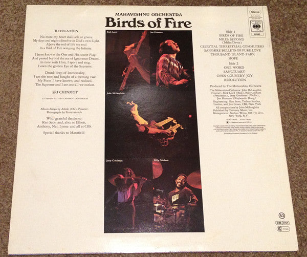 Mahavishnu Orchestra : Birds Of Fire (LP, Album, RE)