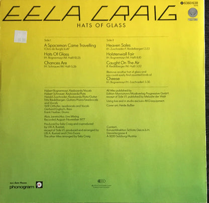 Eela Craig : Hats Of Glass (LP, Album)