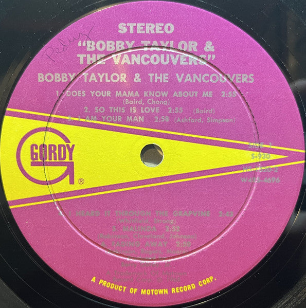 Bobby Taylor & The Vancouvers : Bobby Taylor And The Vancouvers (LP, Album, Hol)