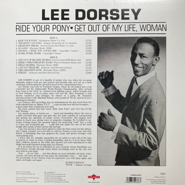 Lee Dorsey : Ride Your Pony - Get Out Of My Life, Woman (LP, Album, RE)