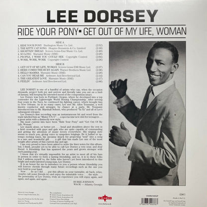 Lee Dorsey : Ride Your Pony - Get Out Of My Life, Woman (LP, Album, RE)
