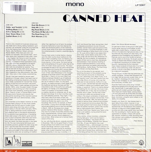 Canned Heat : Canned Heat (LP, Album, Mono, RE)