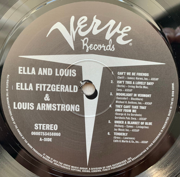 Ella Fitzgerald & Louis Armstrong : Ella And Louis (LP, Album, RE, RM, 180)