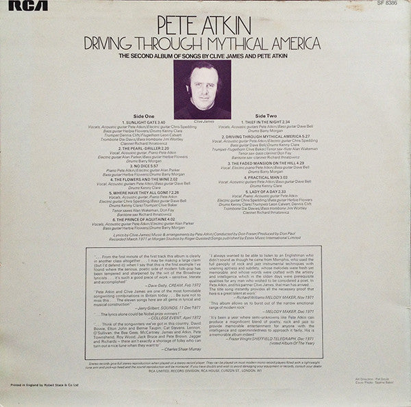 Pete Atkin : Driving Through Mythical America (LP, Album)