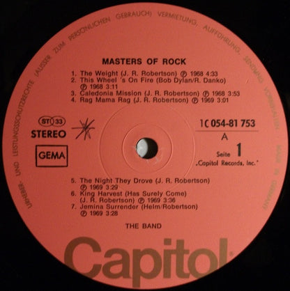 The Band : Masters Of Rock (LP, Comp)