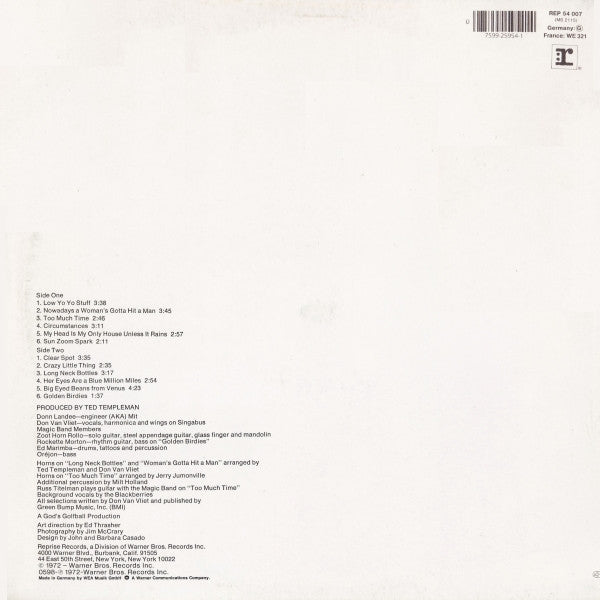 Captain Beefheart And The Magic Band : Clear Spot (LP, Album, RE)