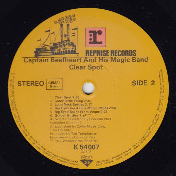 Captain Beefheart And The Magic Band : Clear Spot (LP, Album, RE)