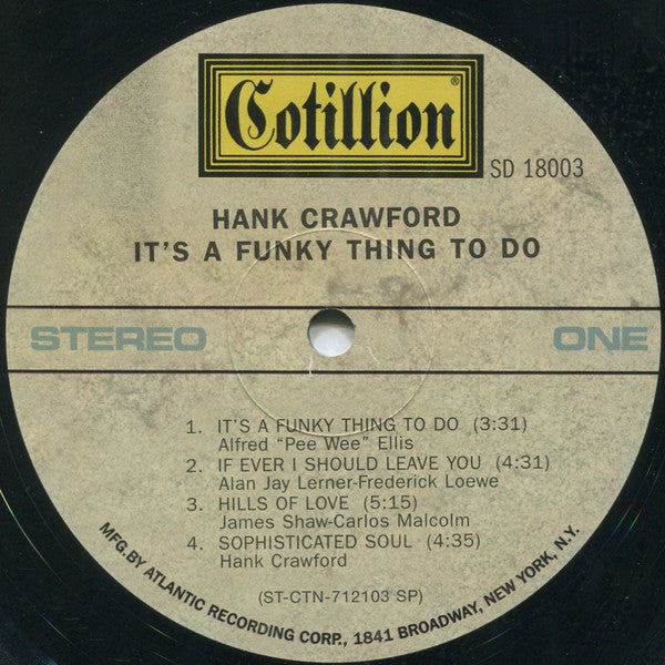 Hank Crawford : It's A Funky Thing To Do (LP, RE)