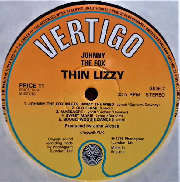 Thin Lizzy : Johnny The Fox (LP, Album, RE)