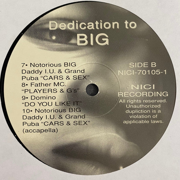 Various : Dedication To BIG (LP, Comp)