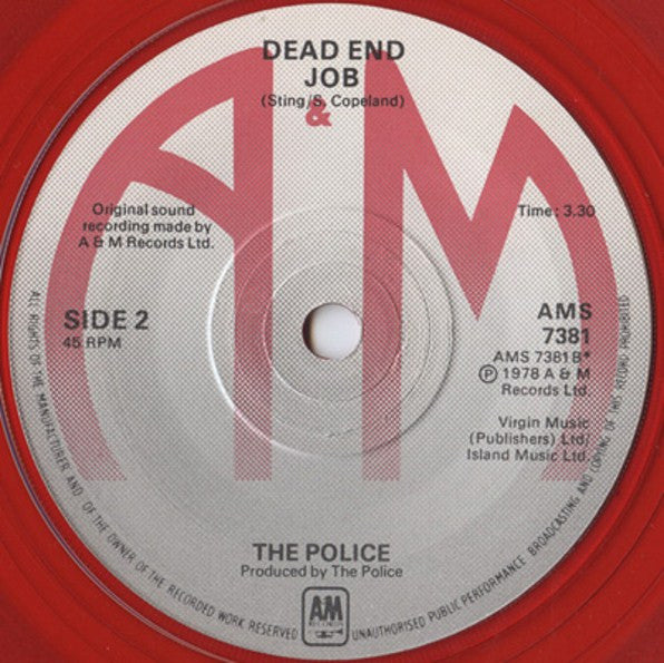The Police : Can't Stand Losing You (7", RE, Red)